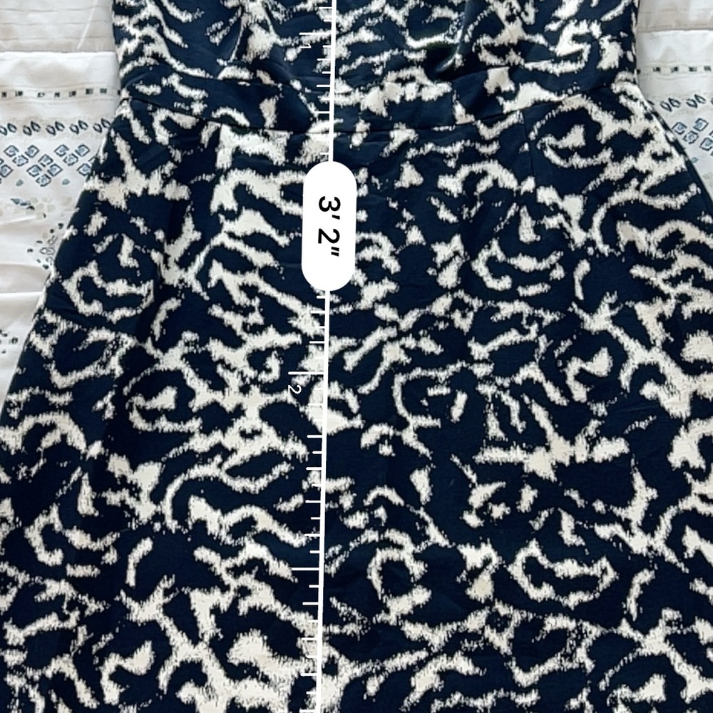 Alex Marie Fit and Flare Navy and White Print Dress Size 14 - Picture 9 of 10